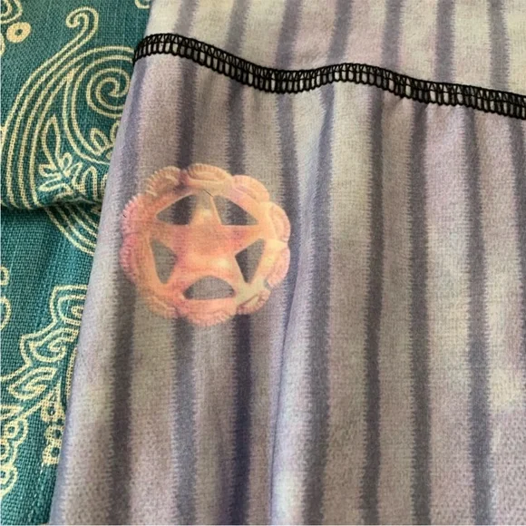 Teeki Tribe Blue Striped Leggings “Hot Pants” w/matching leg warmers - Picture 6 of 10